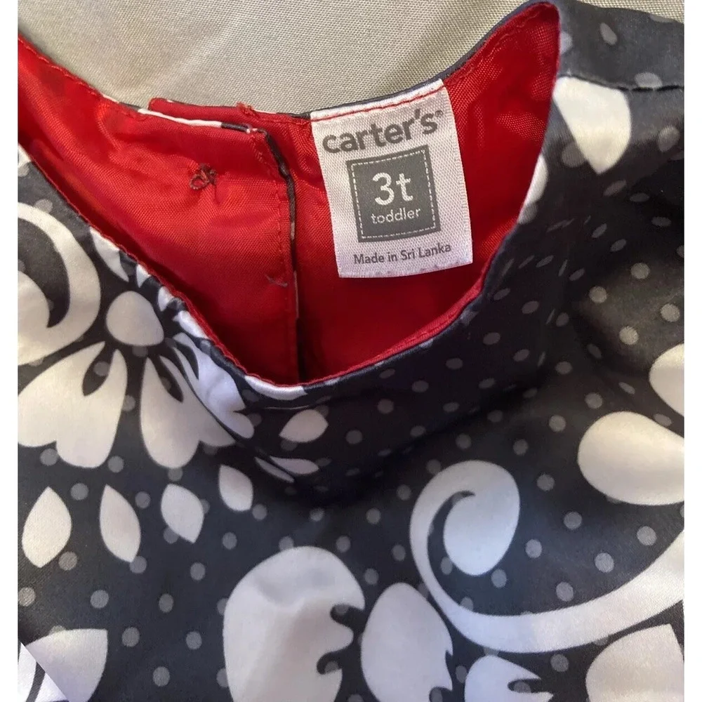 Carter Toddler 3T Sleeveless Ruffle Dress With Red Bow. Adorable Super Cute‎